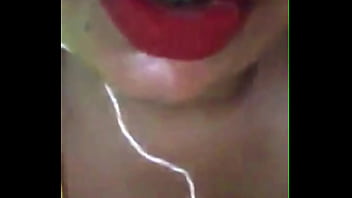Preview 1 of Tranny Cumkiss - Horny sparkle show her boobs,  pussy,  and finger sucking