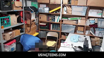 Preview 3 of Porn Fak Hd - UsingTeens  -   Arie Faye dipping her ebony pussy on top of the LP Officer