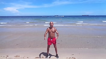Preview 2 of Ladyboy Gor - BEACH WORKOUT FIT TAN ITALIAN GYM TAN SEX G T S MAXXX LOADZ