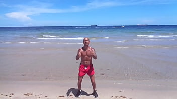 Preview 3 of Ladyboy Gor - BEACH WORKOUT FIT TAN ITALIAN GYM TAN SEX G T S MAXXX LOADZ
