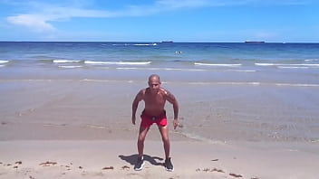 Preview 1 of Ladyboy Gor - BEACH WORKOUT FIT TAN ITALIAN GYM TAN SEX G T S MAXXX LOADZ
