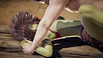 Preview 4 of Nif Tv Mature Hd - Sex with heavy moaning green skinned Goblin Girl