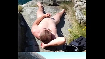 Preview 2 of Xxxvideo Mobil Pakistanis - 2 camera view,  outdoor,  by the sea masturbating