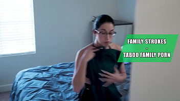 Preview 1 of Saxc Film Movies 1880 - FuckmilyStrokes - In the kitchen,  she seduces her stepdad right in front of her stepmom,  but somehow,  the old lady does not notice!