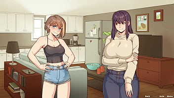 Preview 1 of Ballbusting Folsom Street - CHLOE WATCHES AMY MASTURBATE AND JERKS HER FUTA COCK! - Benefitship