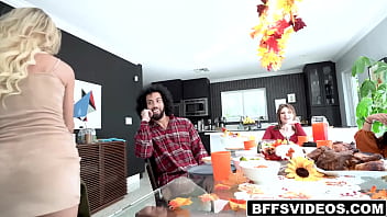 Preview 2 of Dance Practice Sex - Best buddies Evelyn Payne,  Alex Kane,  and Summer Col with hot stud James Angel celebrate Friendsgiving by playing a naughty game until they get horny.