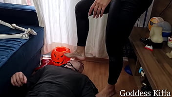 Preview 4 of New Girl Hot Xxx Sex - Goddess Kiffa and Mr Pine - Dracula tries to bit Kiffa Witch but got his lesson  - BOOT WORSHIP - FOOT WORSHIP - TOE SUCK - SOLES - FOOT DOMINATION - FOOT HUMILIATION - AMATEUR - FOOT SLAP - BALLBUSTING - FOOT GAGGING - FOOTJOB - ORGASM DENIAL -