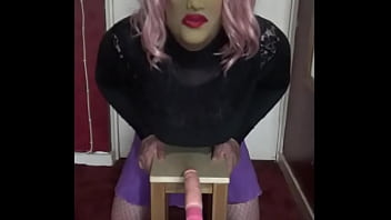 Preview 4 of House Ofgord - bisexual crossdressing sissy loves pussy as you can tell as this vibrating dildo rides his ass