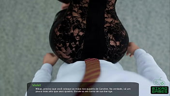 Preview 3 of Japanese Insest Bath House - Milfy City ep 60 Cosplay Aluno rebelde e professora Safada
