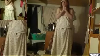 Preview 1 of Nger Porno - Learning to dance cutely 26,  part 1,  feeling sorry and wearing a bedsheet with a hole in it(2022-07-02,  0 days and 0 dances since last orgasm)
