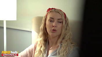 Preview 1 of Extream Crying Interracial - Fakehub Originals - Older University professor has threesome with his students and creampies one of them deep in her tight shaved honey slot