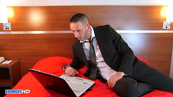 Preview 1 of India Babe Latex - In suit trousers guy gets wanked to win a contract