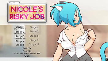 Preview 1 of For Read - Nicole Risky Job [Hentai game PornPlay ] Ep.3 playing with a huge dildo on cam