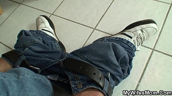 Preview 4 of Amputee Using - Girlfriend&#039_s mom in lingerie takes big dick