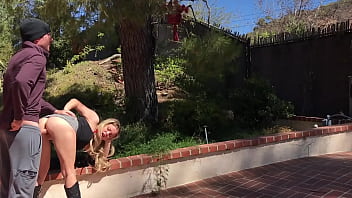 Preview 3 of 3d Gay Furry Jumbo Fun - MILF in the yard fucks peeping neighbor