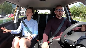 Preview 2 of Boss Punish Her Emloys Wife - Busty MILF fucked outdoor in the car by driving student
