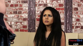 Preview 2 of Kseniya Bella - CFNM teenie enjoys watches male wanker how he wanks on her