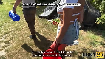 Preview 2 of Muslim Hd Xxxcm - HUNT4K. Sexy handywoman Fanta Sie was seduced by a rich Hunter and fucked in his backyard