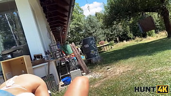 Preview 3 of Muslim Hd Xxxcm - HUNT4K. Sexy handywoman Fanta Sie was seduced by a rich Hunter and fucked in his backyard