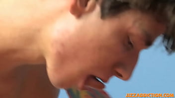 Preview 3 of Cleaning Lady Hidden Cam - School twinks Chad HollyWood and Nathan Stratus anal breed