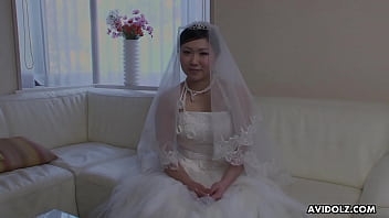 Preview 1 of Lesbian Battre - Japanese brunette Emi Koizumi fucked on wedding dress uncensored.
