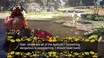 Preview 1 of Indian Desi Old Aunty Young Boy - Monster Hunter World Emerald Star Dust E.1