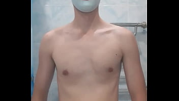 Preview 3 of Aunty Fucked With A Guy - Guy in medical gloves putting on swimcap