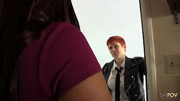 Preview 1 of Axiden Sex Mom - Redhead dykes car broke down so she seduced the lesbian tenant who helped her out