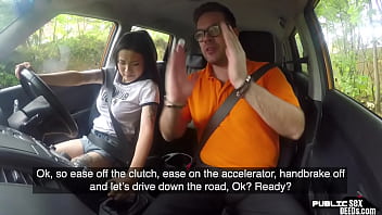Preview 2 of Sunidhi With Raj - Asian driving student public fucked outdoor in car by tutor