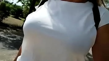 Preview 2 of Girl Touch Duck In Bus - Busty Rosafuxxxia,  ass and feet