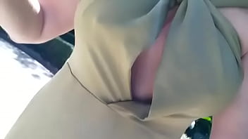 Preview 1 of Girl Touch Duck In Bus - Busty Rosafuxxxia,  ass and feet