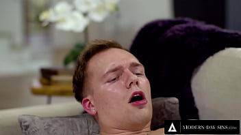 Preview 4 of Vrais Hoc Porno - MODERN-DAY SINS - Cock Teasing Blonde Lilly Bell Makes BF Save Cum For 1 Month Before Oral Creampie!