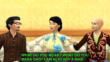 Preview 1 of Hindi Fuking Moves - Japanese wife shared by her husband with his sick virgin stepson to help him become a man to have sex for the first time in his life