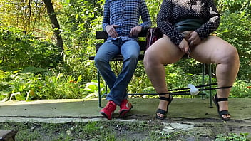 Preview 2 of Noir Blanche - Outdoor fat milf sanitary pad and panty fetish
