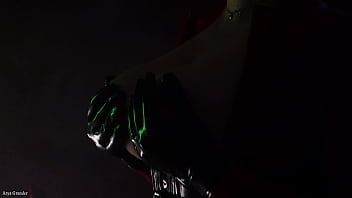 Preview 1 of Rape Scuba - sexy MILF Arya Grander with hot NATURAL BOOBS wearing LATEX Hallooween costume teasing