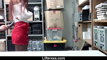 Preview 1 of Lisa Ann Vide - Loss Prevention Officer Takes Shoplifter Teen to Back Office for Stripsearch - Scarlett Mae