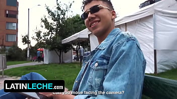 Preview 1 of Crazy Lesbians Brazzer - Latin Leche - Random Cameraman Invites Latino With Big Uncut Dick To Fuck Young Twink In His Place