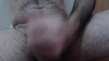 Preview 3 of Ren Azumi And Blackman - Hairy man jerks off before cumming at the fake pussy
