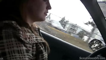 Preview 1 of Tee N Orgasm - Naughty Jenny rubbing dicks on Car and Blowjob Outdoor