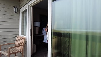 Preview 2 of Small Stiry - Getting caught fucking in the balcony!! (Beach view)