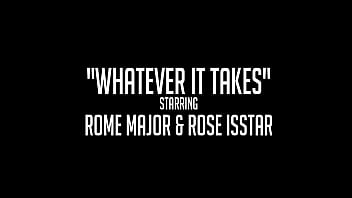 Preview 1 of Shemal Queen - Rose Isstar Gets On The Desk To Take Rome Major&#039_s Monster BBC!