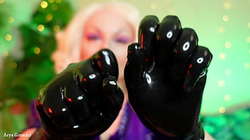 Preview 3 of New Nxnc Com - ASMR wearing latex rubber gloves - beautiful hot blonde MILF teasing close up