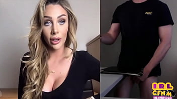 Preview 1 of Jav Subtitle Indon - Busty CFNM MILF gives webcam JOI to her favorite jerker