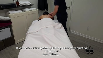 Preview 2 of Muslim Sexyvideos - Petite Japanese girl was seduced,  and fucked twice during massage