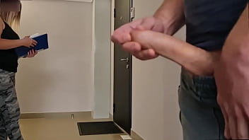Preview 2 of Xxx Xhmsater - The postman girl saw me jerking off in the entrance of the dick,  she is excited but wants to see how I masturbate