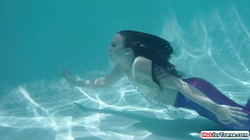 Preview 1 of Miley May Xxxmovies Com - HotforTrans.com - Tgirl mermaid Kasey Kei fucks busty babe