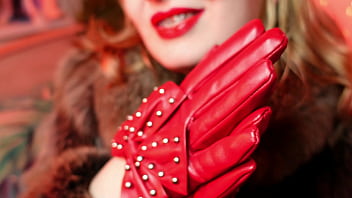 Preview 2 of Clean Dress Mom - red gloves fetish.. and fur! model Arya (Arya Grander)