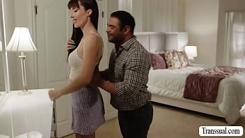 Preview 1 of Ruin Oral - Busty TS lets horny husband bang her ass