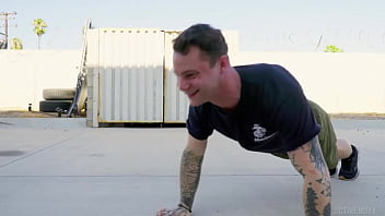 Preview 1 of Vxxx Xxx - ActiveDuty - Sexy Adonis Services Tatted Hunk