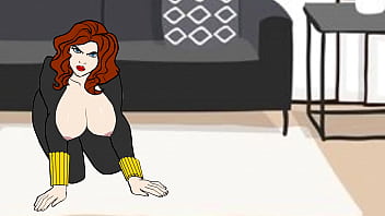 Preview 1 of Lun Choot - Hawkeye Fucks Natasha (Black Widow) in Budapest  - Avengers Cartoon Porn